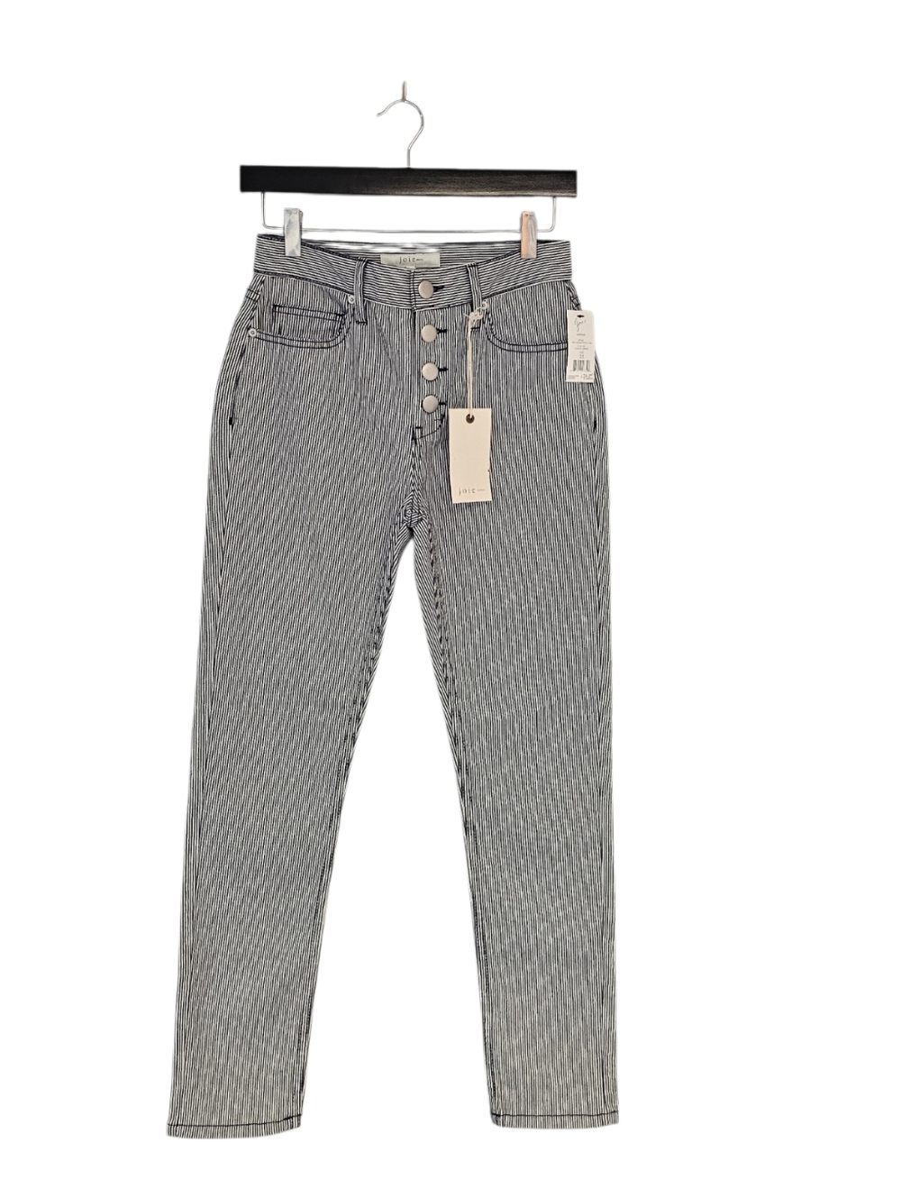Joie Aerindis Cadet Stripe Straight High Rise Leg Button‎ Jeans Size 25 NWT
